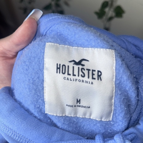 Hollister Easy Appliqué Logo Graphic Hoodie Blue - Picture 7 of 7